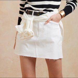 Banana Republic Denim Mini Skirt with Raw Hem